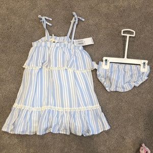 Jessica Simpson Blue and White Striped Kids Dress